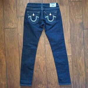 True Religion WLH599SEL7 Low Rise Skinny Jeans Women's 25 Dark Wash